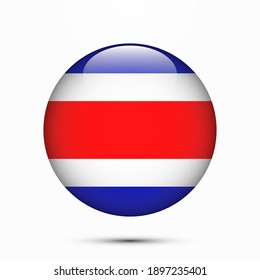 Costa Rica flag circle shape button vector illustration