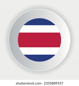 Costa rica flag in circle shape. official colors and proportions correctly. Vector illustration. eps 10.