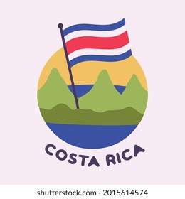 arte vectorial plano de la bandera de Costa Rica