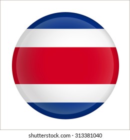 Costa Rica flag Glossy Button - Vector
