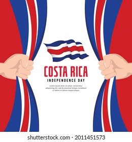 Costa rica flag. Independence day celebrations. Banner template.