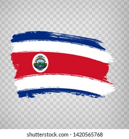 Costa Rica Flag isolated. Flag of Costa Rica, brush stroke background.  EPS10.