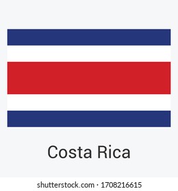 Costa Rica flag isolated on background. Vector Illustration