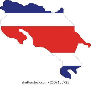 Costa Rica Flag in Map, Costa Rica Map with Flag, Country Map, Costa Rica Map with Flag, Nation Flag Costa Rica