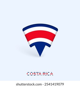 Costa Rica Flag Map Pointer Design with Shadow. Vector illustrator.