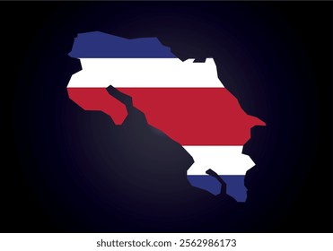 Costa Rica flag and map vector.