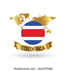 Costa Rica Flag .official national flags of the world series. circular design . Vector