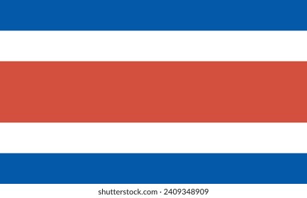 Costa Rica flag. The official ratio. Flag icon. Standard color. Standard size. A rectangular flag. Computer illustration. Digital illustration. Vector illustration.