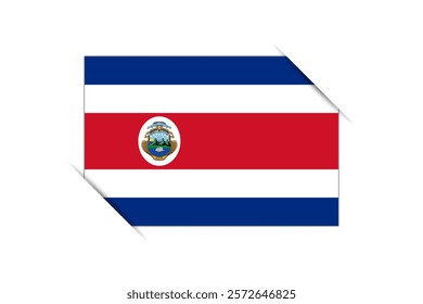 Costa Rica flag - rectangle colorful flag representing a country cultural identity and heritage. The essence of national pride and unity. Attached by the corners in a paper album