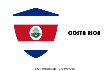 Bandeira da Costa Rica em forma de escudo (emblema)
