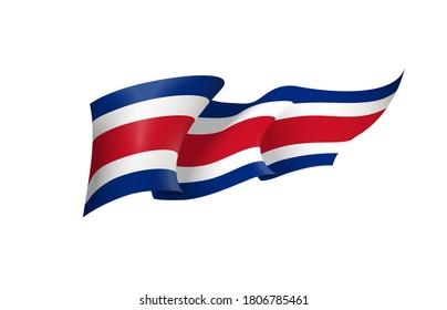 Costa Rica flag state symbol isolated on background national banner. Greeting card National Independence Day of the Republic of Costa Rica. Illustration banner with realistic state flag.