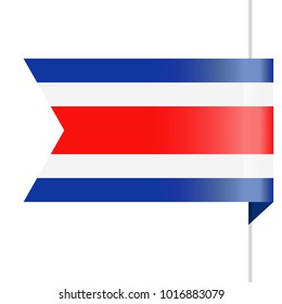 Costa Rica Flag Vector Bookmark Icon - Illustration