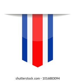 Costa Rica Flag Vector Bookmark Icon - Illustration
