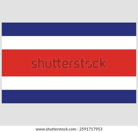 Costa Rica Flag Vector Design ,Costa Rica Country Flag