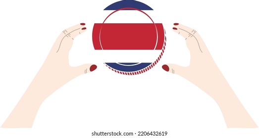 Costa Rica flag vector hand drawn,Costa Rican colon vector hand drawn