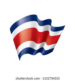 Costa Rica flag, vector illustration on a white background