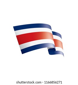 Costa Rica flag, vector illustration on a white background