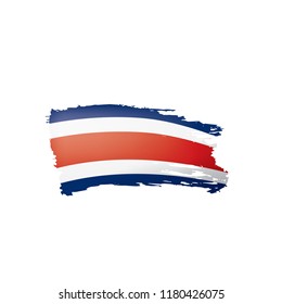 Costa Rica flag, vector illustration on a white background.