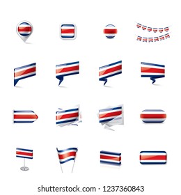 Costa Rica flag, vector illustration on a white background