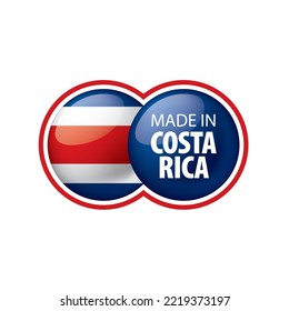 Bandera de Costa Rica, ilustración vectorial en fondo blanco