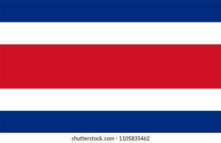 Costa Rica Flag, Vector image and icon