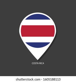 Costa rica flag Vector marker with flags.