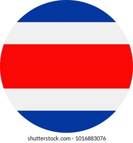 Costa Rica Flag Vector Round Flat Icon - Illustration