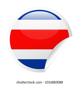 Costa Rica Flag Vector Round Corner Paper Icon - Illustration