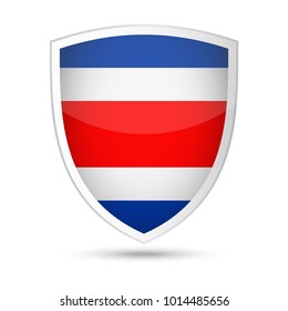 Costa Rica Flag Vector Shield Icon - Illustration