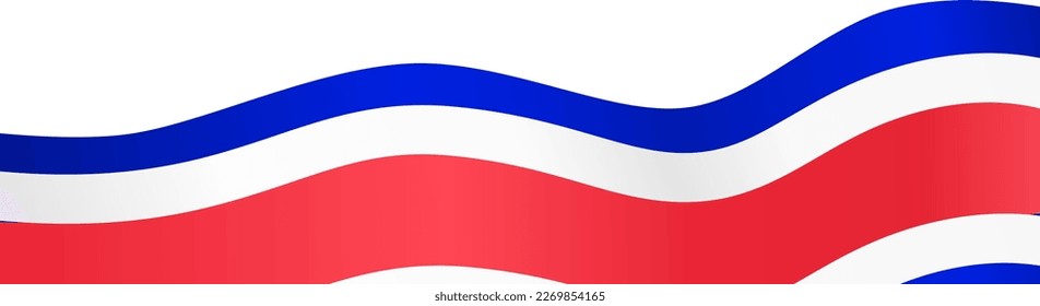 Costa Rica flag wave isolated on png or transparent background