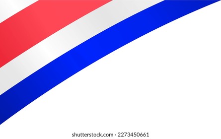 Costa Rica flag wave isolated on png or transparent background