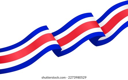 Costa Rica flag wave isolated on png or transparent background