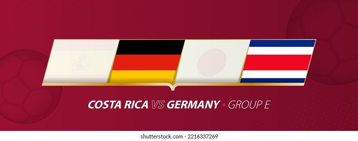 Costa Rica - Germany football match illustration in group A. Vector flags.