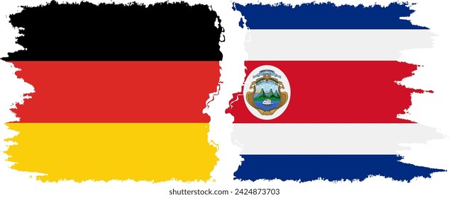 Costa Rica and Germany grunge flags connection, vector