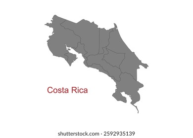 Costa Rica grey map icon. Isolated on white background.