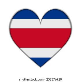 Costa Rica heart flag vector illustration