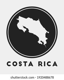 Costa Rica icon. Round logo with country map and title. Stylish Costa Rica badge with map. Vector illustration.