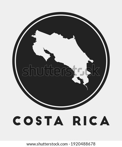 Costa Rica icon. Round logo with country map and title. Stylish Costa Rica badge with map. Vector illustration.