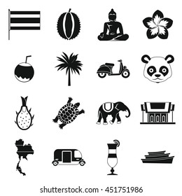 Costa Rica icons set in simple ctyle. Republic of Costa Rica set collection vector illustration
