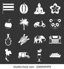Costa Rica icons set vector white isolated on grey background 
