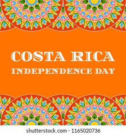 Costa Rica Independence Day, 15 September, illustration vector. Background template design for postcard, festival banner, flyer or poster.