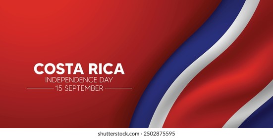 Costa Rica Independence Day 15 September waving flag vector poster