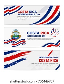 Costa Rica independence day abstract background design coupon banner and flyer, postcard, celebration vector illustration landscape