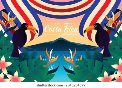 costa rica independence day background. costa rica independence day celebration. September 15. Happy Independence Day of costa rica. vector illustration. Poster, Banner, greeting card. costa rica flag
