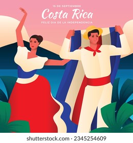 costa rica independence day background. costa rica independence day celebration. September 15. Happy Independence Day of costa rica. vector illustration. Poster, Banner, greeting card. costa rica flag