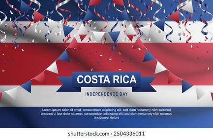 Costa Rica Independence Day background. Vector illustration.