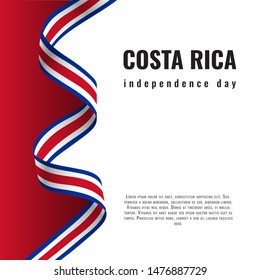 Costa Rica Independence Day ribbon banner illustration