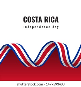 Costa Rica Independence Day ribbon banner illustration