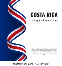 Costa Rica Independence Day ribbon banner vector