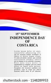 Costa Rica Independence Day vector illustration. Suitable for greeting card, poster and banner.